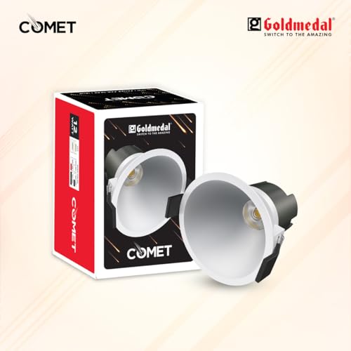 Image of Goldmedal Comet 12W LED COB Round Spotlight|Recessed Celing Light for Home,Office,Restaurant & Shop |Surge Protection up to 2.5kV | Warm White (3000K)