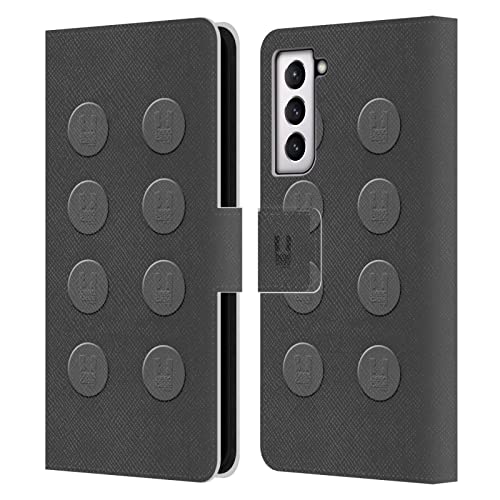 Étui portefeuille Samsung Galaxy S21 FE 5G rigide gris blocs de construction
