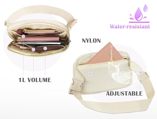 Image of COSHAYSOO Initial Letter Fanny Pack for Girls Personalized Christmas Birthday Gifts for 6 7 8 9 10 11 12 Year Old Teen Girl, Girly Fashion Crossbody Purse Belt Bag Preteen Tween Trendy Stuff Ivory N