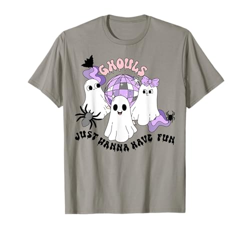 Ghouls Just Wanna Have Fun Groovy Halloween Costume Girls Camiseta
