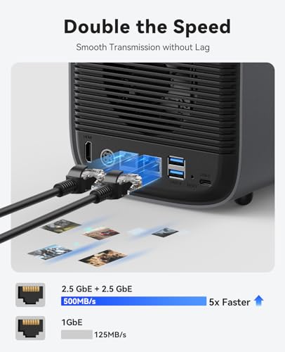 Image of ORICO HS500 NAS Storage, AI Album and Virtual Machine, Flexible RAID Setup, 5* HDD Slot, 2 * M.2 NVMe SSD Slot, 2 * 2.5 GbE, 4K HDMl, Network Attached Storage (Diskless)