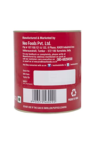 Image of Neo Sliced Red Paprika 3 Kg Tin I Ready-to-Eat Fibre-Rich Topping for Snacks and Salads I Enjoy as Topping for Pizza, Salad, Burger and Sandwich I Mix in Your Cheese dip for Spicy Touch I