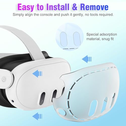 Image of LIRAMARK VR Shell Cover Skin for Meta Quest 3 Headset Accessories, VR Headset Protector for Oculus Quest 3 VR Headsets (ABS Material) (Clear)