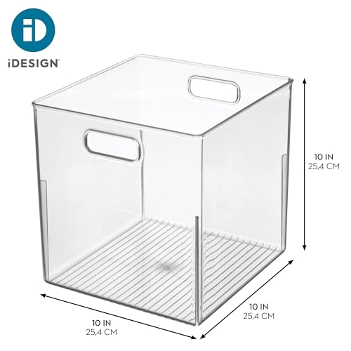 iDesign Pantry Storage Bin, Small Cube Organizer for Cabinet, Counter, or Fridge, Clear, Made in USA - Image 3