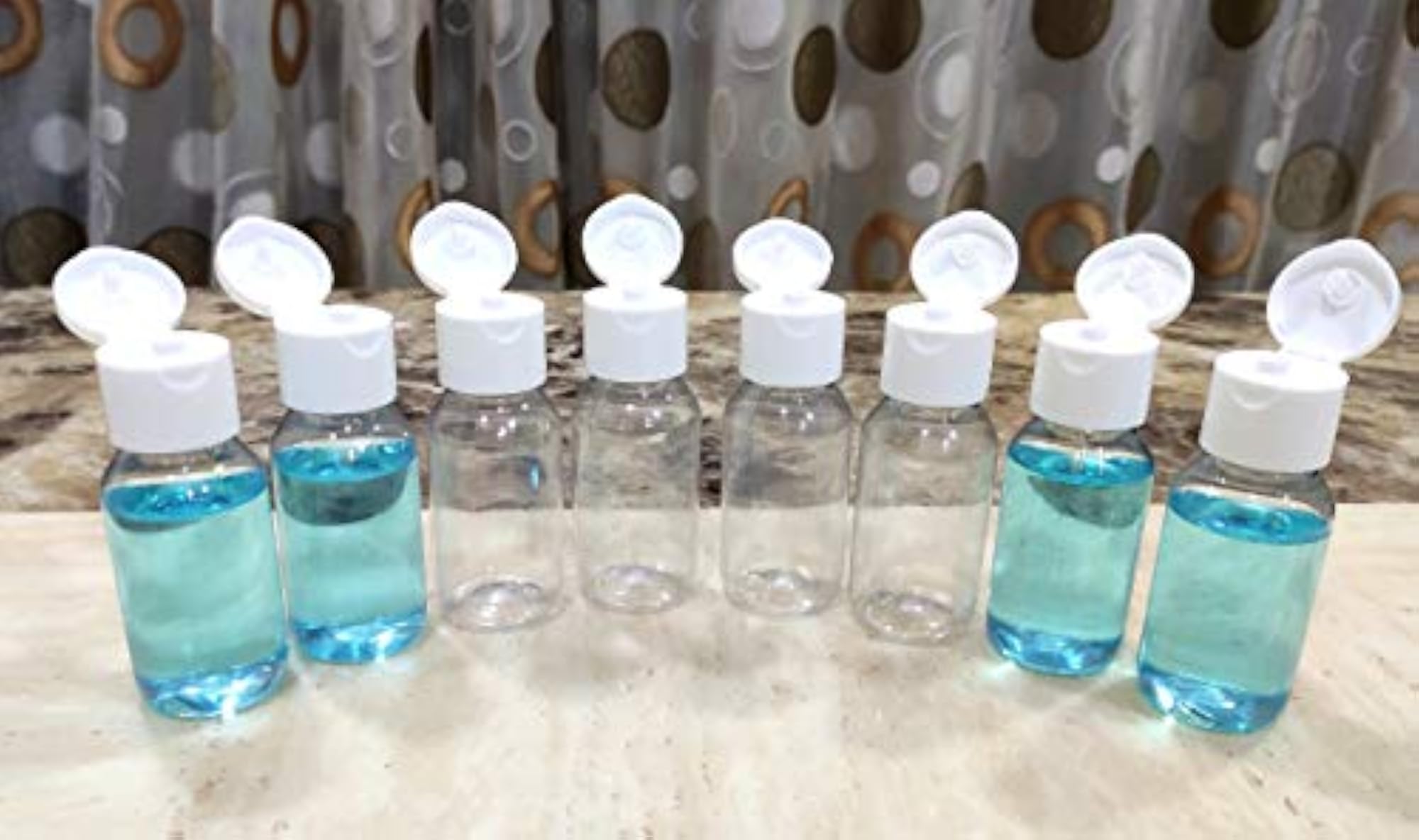50ml Empty Transparent Refillable Round Plastic Bottles