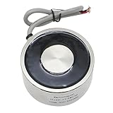 AIRTAK 220LB/100Kg 1000N Sucker Round Electric Magnet Suction Holding Solenoid Lifting Cylinder Electromagnet 80 x 38mm DC12V