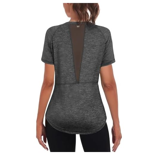 Ropa y accesorios deportivos 9 Gyabnw Camisas de Gimnasio para Mujer Manga Corta Cuello Redondo Ligeras Absorben la Humedad de Secado Rápido con Malla Transpirable en la Parte Delantera y Trasera