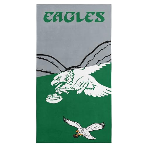 Northwest NFL Philadelphia Eagles Microfiber Beach Towel 30 x 60 Inches Quick Dry Sand Resistant Lightweight Highly Absorbent Incisor Design