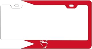 Bahrain Flag License Plate Frame for Car Accessories National Emblem Cover with Screw Cap