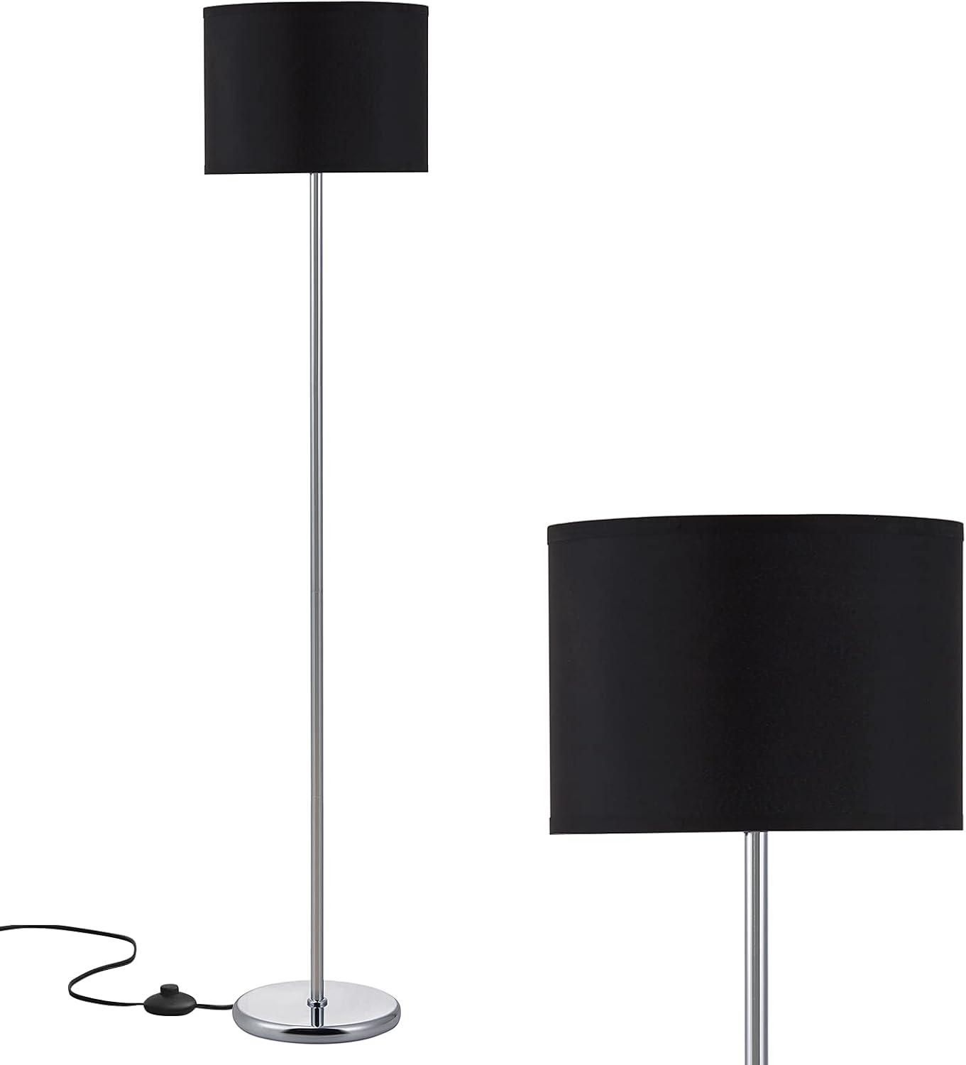 Ambimall Black Floor Lamp for Living Room, Modern Floor Lamp with Shade