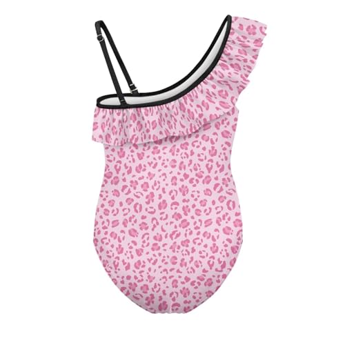 Image of Girls One Piece Swimsuit Ruffled Halter Bathing Suit with Adjustable Strap Beach Sport Swimwear for 3-14 Years