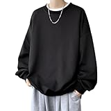 [Platilive] トレーナー メンズ 秋服 長袖 無地 おしゃれ 人気 Tシャツ クルーネック ゆったり カジュアル 大きいサイズ トップス 部屋着 メンズ 春秋冬 hei 2XL