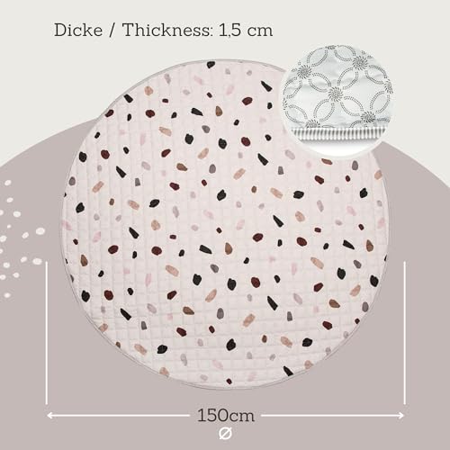 Hakuna Matte Konfetti-Gesteppte Baby Krabbeldecke 150cm – 1,5cm dick, rutschfester Boden und maschinenwaschbar – ideal f