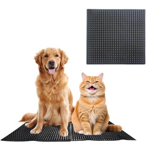 2 pads rascadores de PVC para perro 11.8 x 11.8 pulgadas miniatura 3