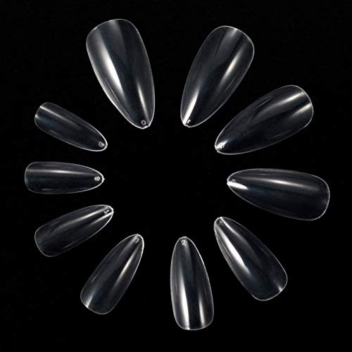 ANEWISH 500 Stuks Druppelvorm Transparante kleur Kunstnagels Valse Vingernagels Kunst Nagel Tips Nepnagels voor DIY Nagelkunst en Nagelstudio's, 10 Maten