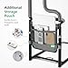 Xentrawave Dual Bar Bed Rail for Elderly Adults Safety with Storage Pocket, Bed Assist Rail for Seniors for Easily Getting in & Out of Bed, Bed Rails Fits King, Queen, Full, Twin Bed - Grey