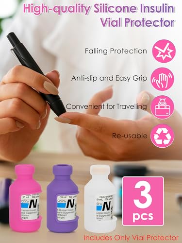 Image of YOUSHARES Insulin Vial Cover Insulin Bottle Protector - Silicone Protective Case for 10ml Short Insulin Vials, Durable Vial Case, Soft and Flexible Diabetes Vial Care
