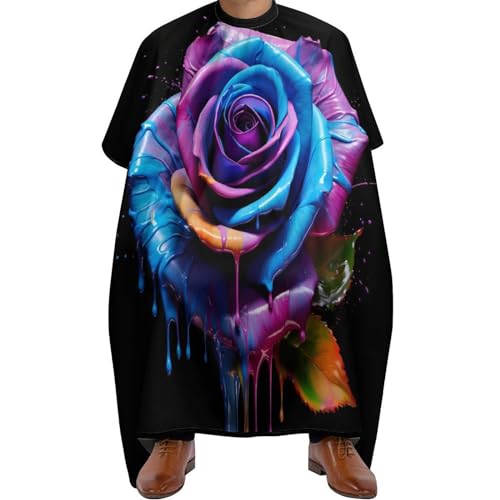 Colorful Rose Hair Cutting Cape for Men Women Waterproof Barber Cape Adjustable Salon Haircut Capes