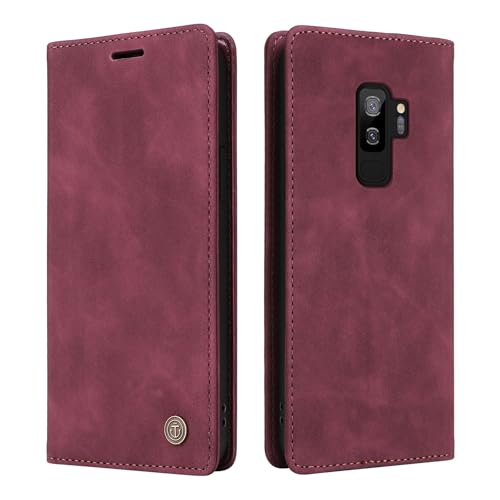 �Ή��@�� for Samsung Galaxy S9 Plus �t���b�v�L�b�N�X�^���h�iPU���U�[�j���C�J���J�[�h�X���b�g �E�H���b�g�X�^�C���ی�P�[�X Red