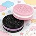 Gytera Sticky Cookie Squishies Fidget Toys Adults, Squeeze Toys Fidget Toys for Autism, Stress Balls for Adults Fidgets Birthday Easter Basket Stuffers(2 Pack Pink Black)