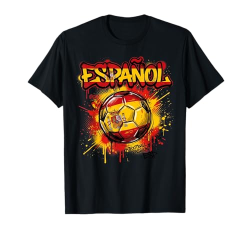 Spain Football Soccer Player Flag Graffiti Father's Day T-Shirt