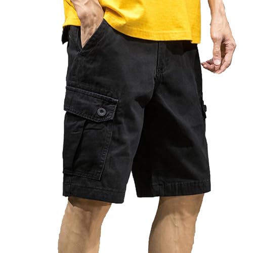 Image of Men's Summer Outdoor Shorts Quick Dry Cargo Casual Work Hiking Shorts Summer Knee Length Pants with Pockets