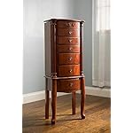 Hives and Honey Morgan Jewelry Armoire – Standing Jewelry Organizer with Mirror, 6 Drawers, Side Doors with Necklace Hooks, Anti-Tarnish Felt Lining - Image 4