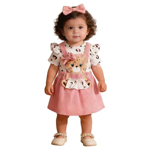 Barboteuse à manches courtes bébé fille motif léopard 3 mois