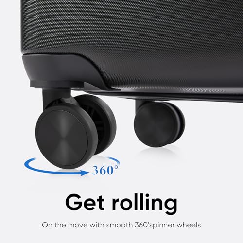 OLIXIS 3-Piece Luggage Set, 20/24/28 Inch Hardside Suitcases with Spinner Wheels, Lightweight ABS Hard Shell Travel Luggage, TSA Approved Lock, Expandable Carry-On & Checked Luggage–Black - Image 7