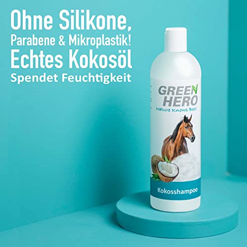 Pferdeshampoo Green Hero mit Kokosöl für intensive Pflege – 500ml