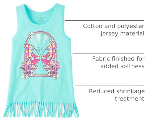 Image of The Children's Place Girls' Graphic Fringe Tank Tops