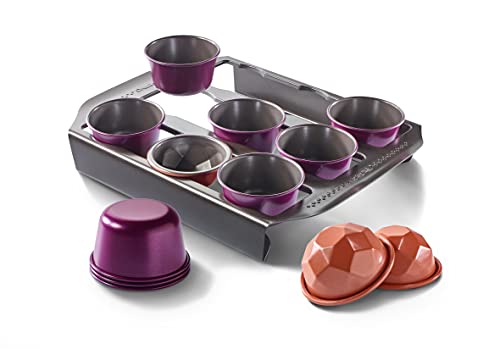 Tefal Creabake Kit initiation moules à gâteaux 9 muffins 3 moules diamant revêtement anti-adhésif système empilable recettes créatives sucrées et...