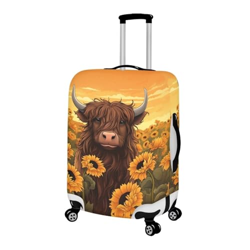 Upetstory Highland Cow Luggage Covers for Suitcase Washable Travel Luggage Cover Fits 29-32 Inch Trolley for Adults Unisex Hiking Camping Holiday Trip Baggage Bag2