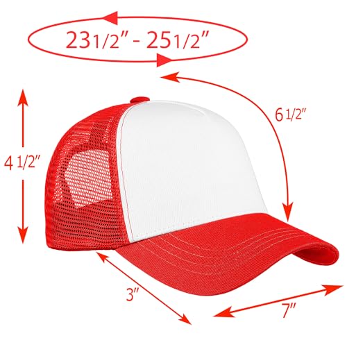 Image of Falari 5-Panel Mesh Baseball Cap, Trucker Hat, Structured Plain Design, Cotton, Adjustable Size