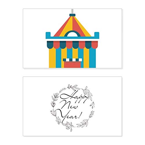 Tarjeta conmemorativa de año nuevo con ilustración de parque para enviar deseos mágicos