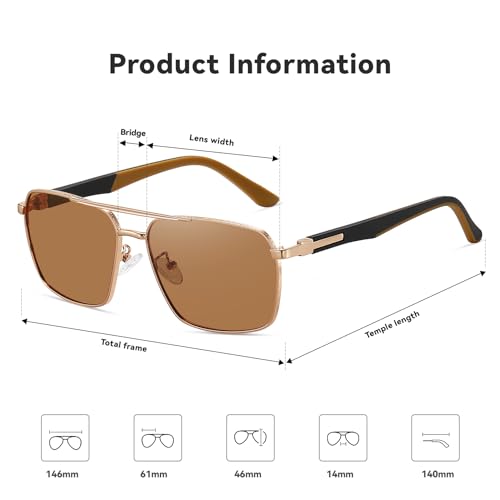 Image of Sunglasses for Men Women Trendy Polarized Sunglasses UV400 Fashion SunGlasses Aviator Sunglasses for Driving Fishing