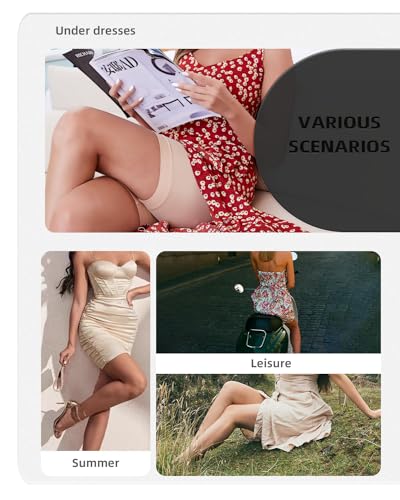 Image of TIICHOO Shorts for Under Dresses Women High Waisted Anti Chafing Seamless Dress Shorts for Women 3 Pack