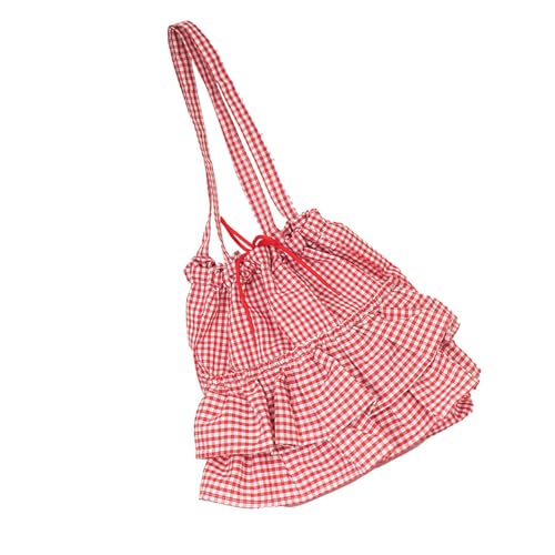 Women Bag Ruffle Plaids Armpit Large Capacity Handbag Commuting Simple Underarm Korean Styles Shoulder Women Armpit Large Cap