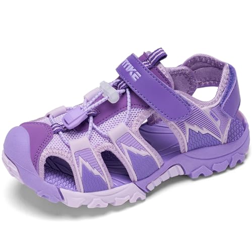 JMFCHI Kinder Sandalen Jungen Geschlossene Sommerschuhe Sports Outdoorsandalen Mädchen Trekkingsandalen Wandern Strand Schuhe Violett gr.36