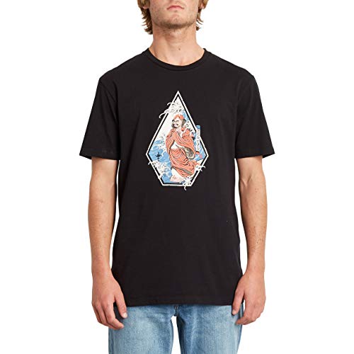 Volcom Nozaka Surf SS Camiseta de Manga Corta, Hombre, Black, XS