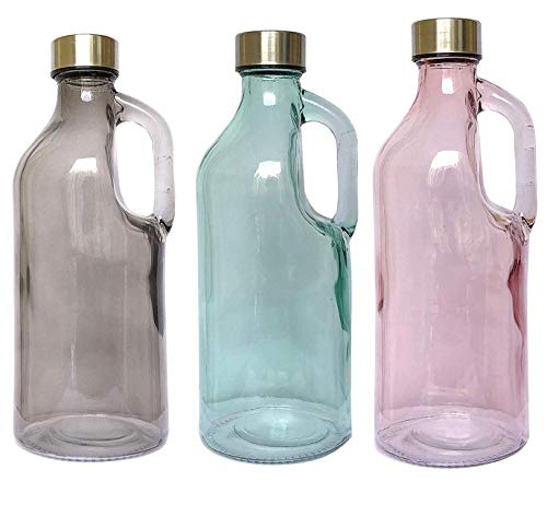 Image of Glass Water Bottle for Fridge with Handle 1000 ml(Random Color) (2)