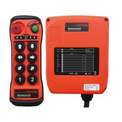 Q800 Industrial Wireless Remote Control, 8 Button 12-24V AC/DC for Crane, Hoist, Construction Machinery & Concrete Truck,Single Speed Wireless Controller