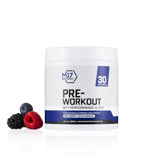 Pre-Workout Pulver Performance Blend mit 4000 mg L-Citrullin pro Portion Beta-Alanin Betain & Koffein (200 mg) Energie Fokus & Ausdauer Zuckerfrei Vegan Mix Berry Geschmack 30 Portionen