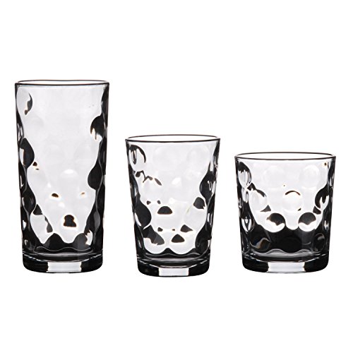 18 Piece Drinking Glassware Set - Includes Highball, Medium and Tumblers (Bubble (SPACE))