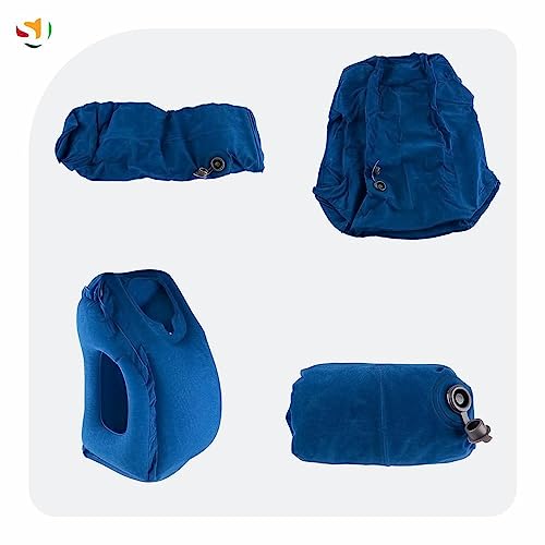 Travesseiro de Viagem Inflável Cor:Azul