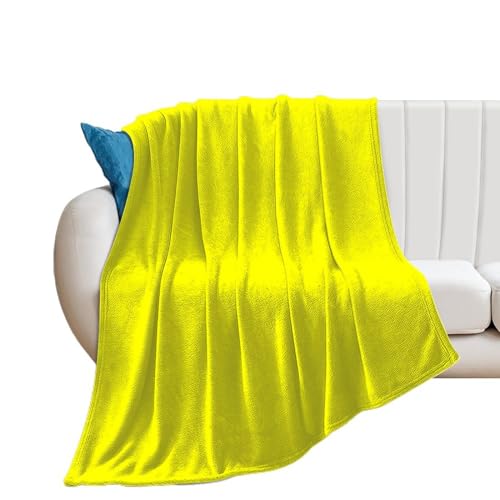 Jinoarob Plush Throw Blanket, Neon Yellow Solid...
