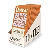 Vegan Chocolate - Ombar 72% Cacao Dark Chocolate (70g x 10 Bars) Organic, Fair Trade, Dairy Free and Gluten Free Chocolate