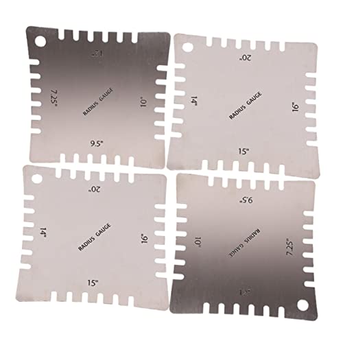 BESTonZON Guitar Measuring Ruler Kit 5 in 1 Guitar Gauge Set Radius Ruler Guitar Arc Ruler Measure Ruler Tools Metal Material Easy to Use