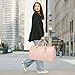 Modoker Women Convertible Leather Garment Bag with Shoulder Strap, Carry on Garment Duffel Bag - 2 in 1 Hanging Suitcase Suit Travel Bags Pink