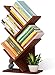 RR&LL 4-lagiges Baumförmiges Bücherregal Holz freistehendes Lagerregal bodenstehendes Bücherregal, verwendet für Büro Zuhause und Schule Bücherregal Display, braun